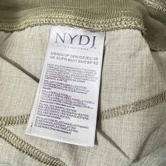 NYDJ Drawstring Cargo Pants Plus Size 28W Stretch   Moss Green Rolled Cuff - Picture 4 of 13